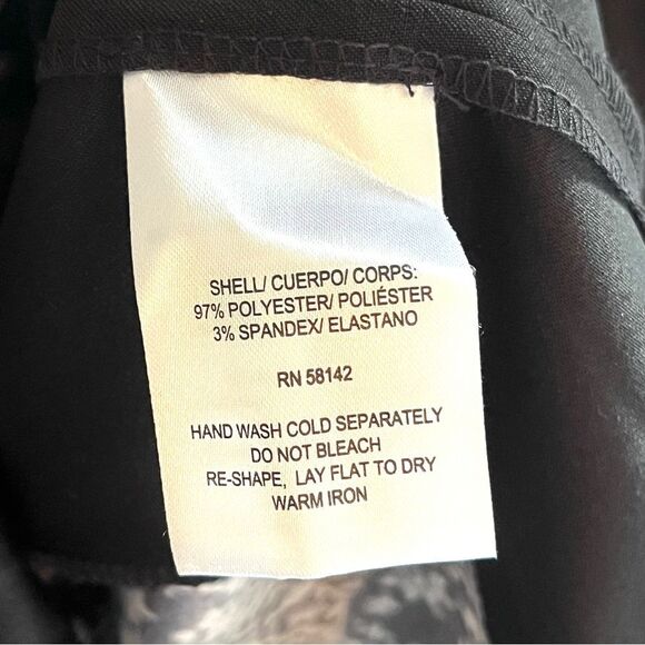 Maggy London Slimming Contrast Bodycon Geo Print Black & Pink Dress Size 10 - Picture 5 of 5